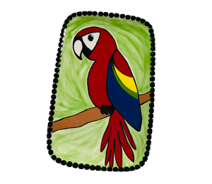 Crystal Lake Scarlet Macaw Plate