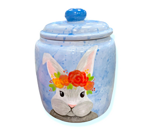 Crystal Lake Watercolor Bunny Jar