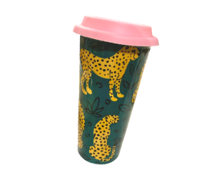 Crystal Lake Cheetah Travel Mug