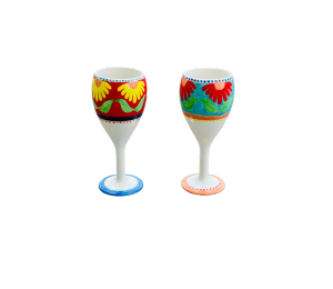 Crystal Lake Floral Wine Glass Set